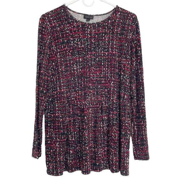 J. Jill Tops - J. JILL NWOT Wearever Collection Soft Stretch Jersey Tunic Size L Burgundy Black